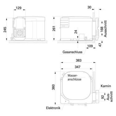 Truma Boiler Elektro - 14 Liter - Bedienteil Schwarz - Ohne Wasserset