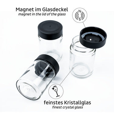 silwy Feinkost-Magnetgläser BLACK & CLASSY - 192 ml oder 125ml