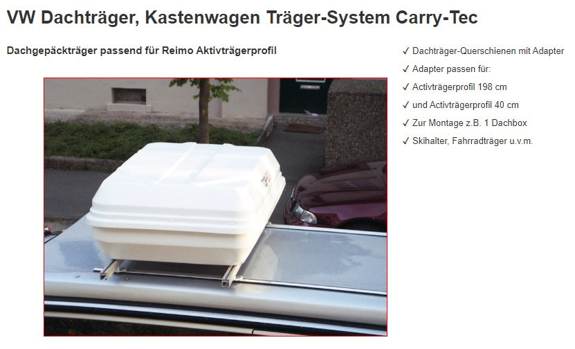 Carry-Tec Dachträgersystem Dachträger für REIMO Aktivträgerprofil