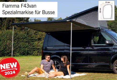 Markise für Volkswagen VW T3 zur Montage an der Regenrinne, Fiamma F35Pro Auszug-Markise / F45s Gelenkarm-Markise / F43Van / Thule TO 3200 / TO 4200 / TO 5200