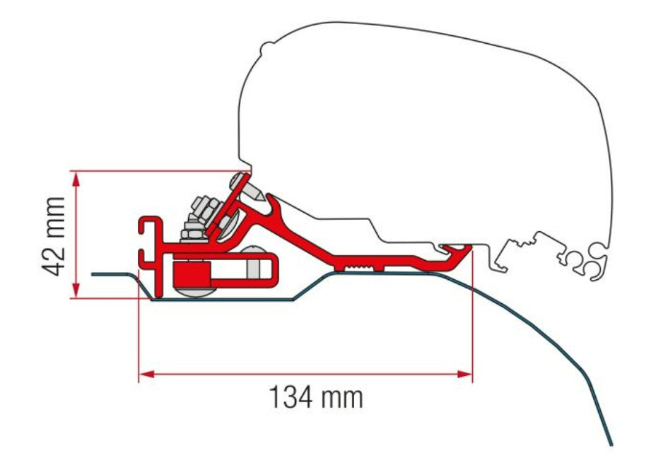 Fiamma Markisen-Montageadapter 98655Z093 für Kit Fiat Ducato H2 L4 High Roof Super Long 250 / 290 ab BJ 2006