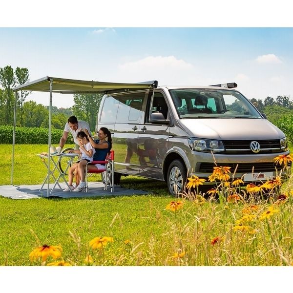 Markise für Volkswagen VW T3 zur Montage an der Regenrinne, Fiamma F35Pro Auszug-Markise / F45s Gelenkarm-Markise / F43Van / Thule TO 3200 / TO 4200 / TO 5200