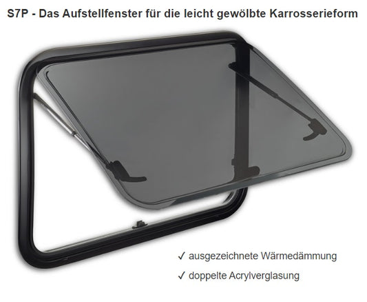 Dometic Ersatzscheibe Ersatzglas Ausstellscheibe S7P 750x465 Radius 5000 komplett mit Anbauteilen