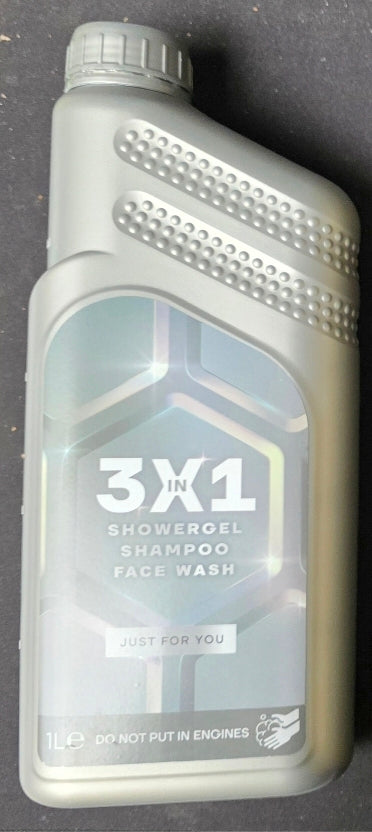 3 in 1 Duschgel Shampoo in Optik einer Motorölflache 1 Liter Motoröl-Optik Scherzartikel