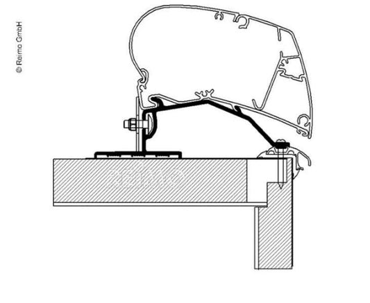 Thule Omnistor 306807 Markisen-Dach-Montage-Adapter f. TO 9200 6200 6300 für Wohnwagen von Dethleffs 2014, Fendt (außer Brillant), LMC & Trigano