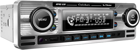 Caliber Retro Autoradio - Auto Radio Bluetooth USB - FM - 1 DIN Radio Auto - Autoradio mit Bluetooth Freisprecheinrichtung - Chrom