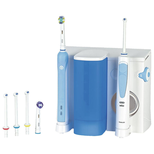 Braun Oral-B Professional Care Waterjet + 500 Zahnbürste + Munddusche Profcare Center 500 Mundpflegecenter Weiß/Blau