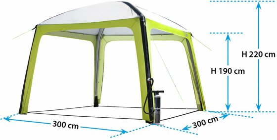 Brunner Aquamar aufblasbarer Outdoor-Pavillon 3x3m mit Air-Tube-Technologie
